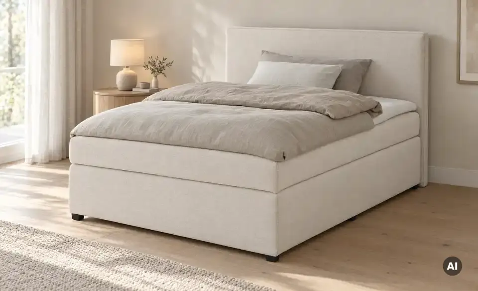 Boxspringbett Duke mit Matratze und Topper, H3, in Wohnsituation