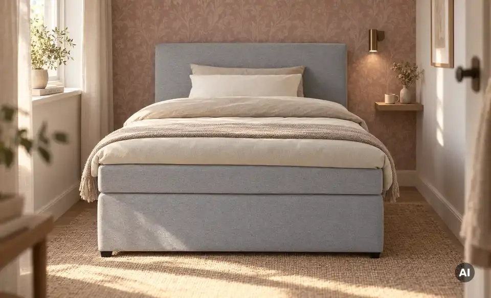Boxspringbett Duke mit Matratze und Topper, H3, in Wohnsituation