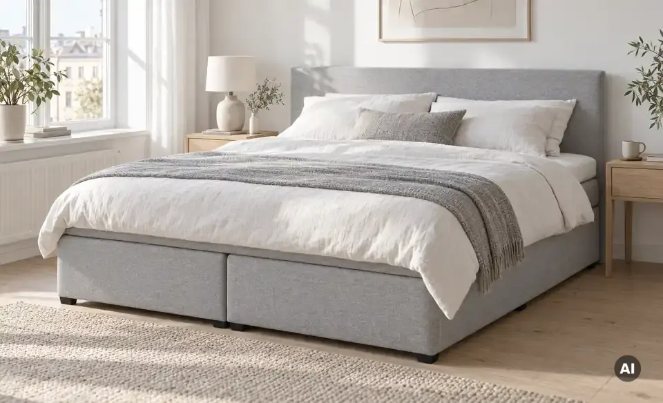 Boxspringbett Duke mit Matratze und Topper, H3, in Wohnsituation