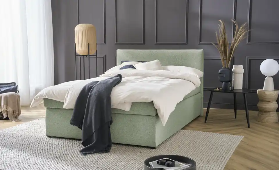Boxspringbett Duke mit Matratze und Topper, H3, in Wohnsituation