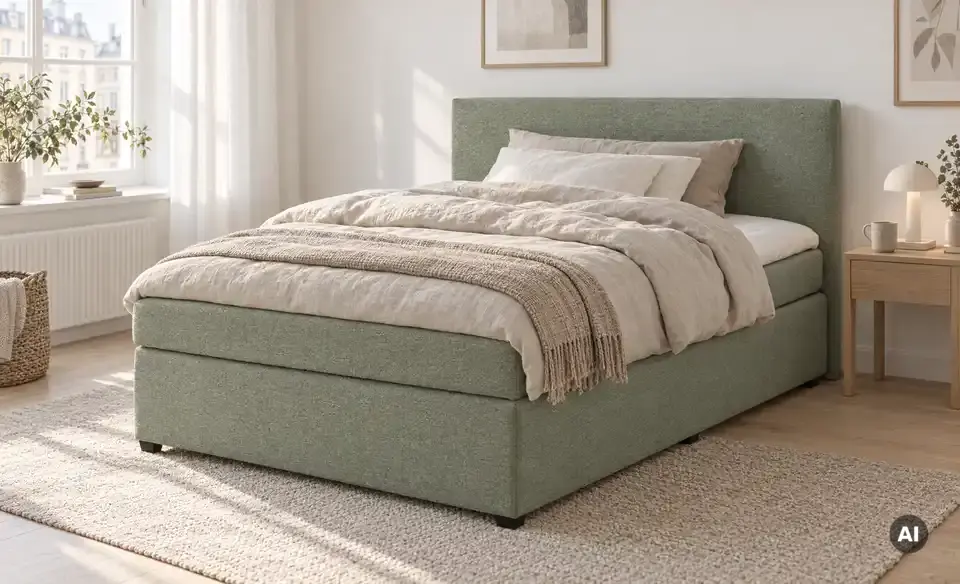Boxspringbett Duke mit Matratze und Topper, H3, in Wohnsituation