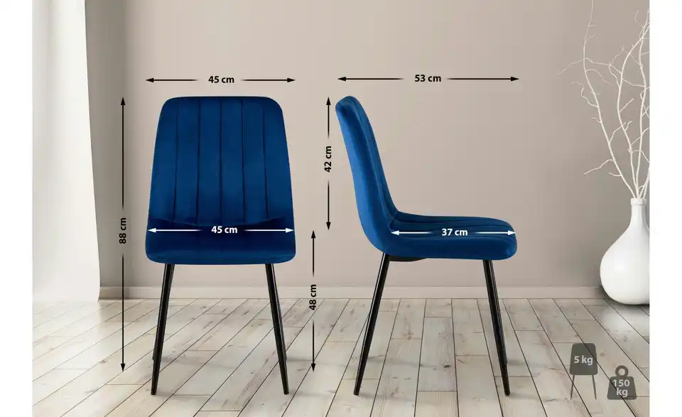 Esszimmerstuhl Connor, Bemaßung