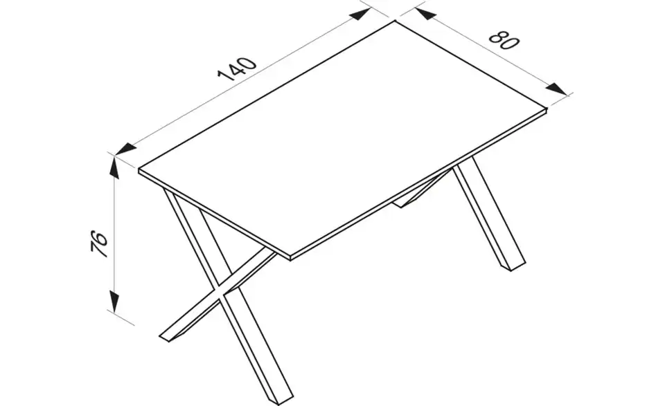 Esstisch Xona, Bemaßung