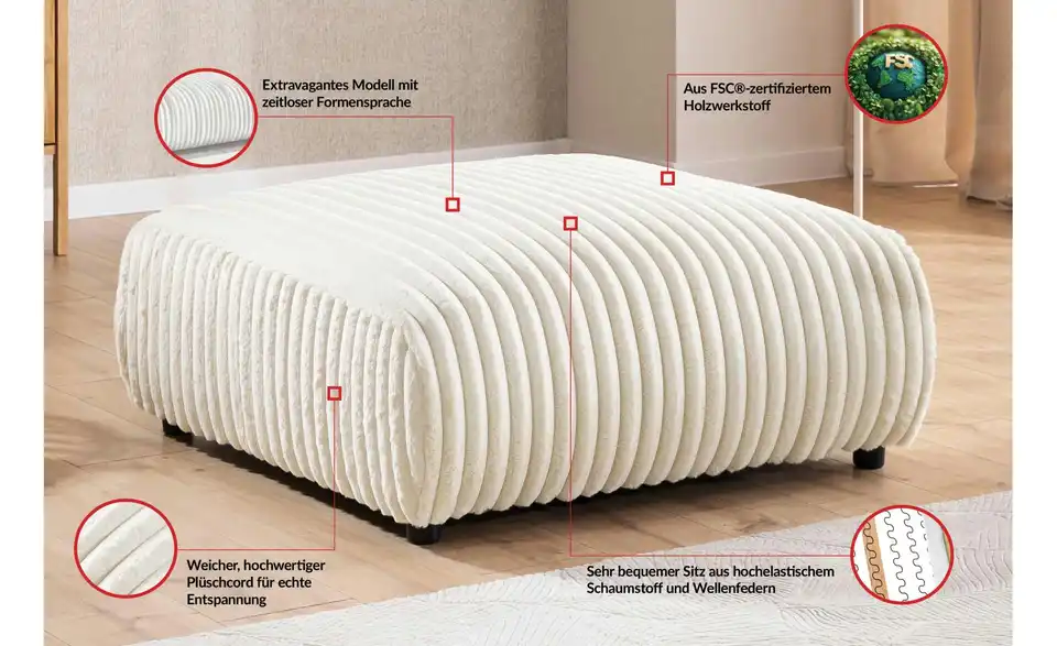 Hocker, Bild mit Text