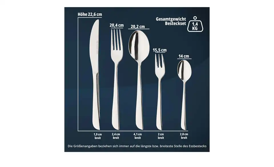 KHG Besteckset, 30-teilig "718", Bild mit Text
