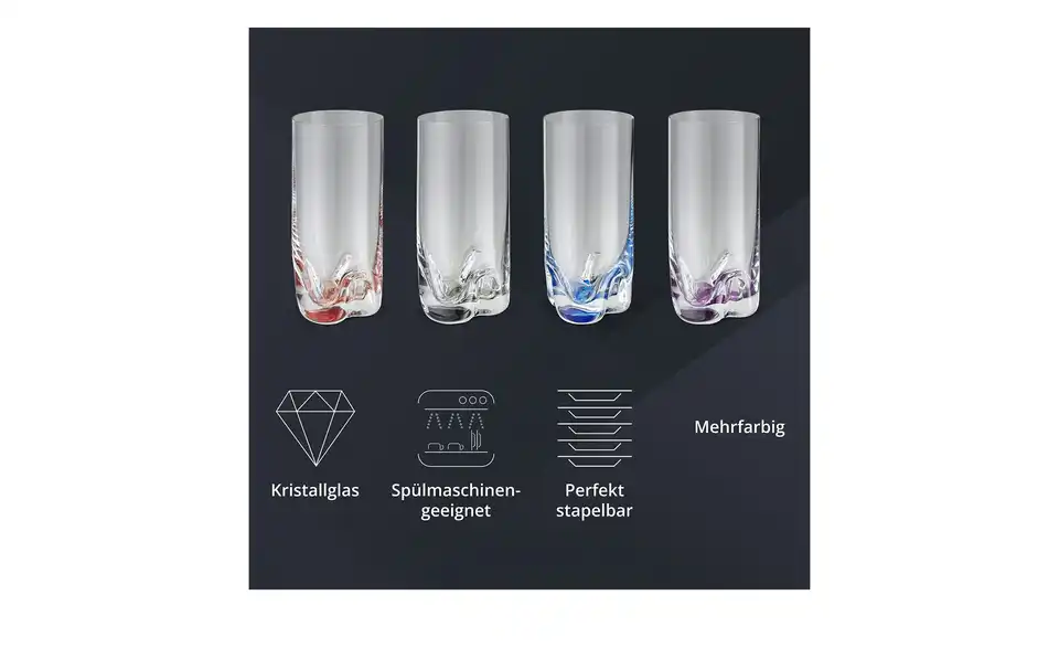 Peill+Putzler Longdrinkglas, 4er-Set, Bild mit Text