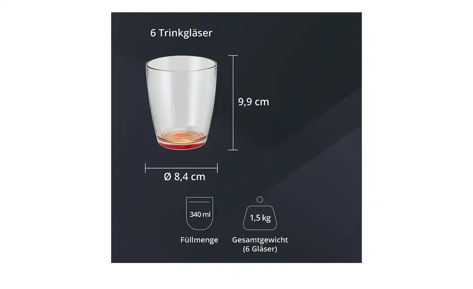 Peill+Putzler Glas 6er-Set Colore, Bild mit Text