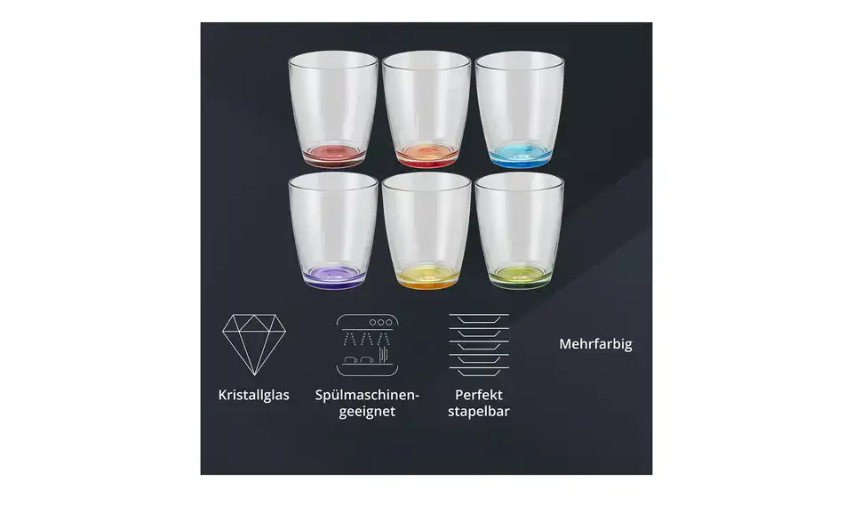 Peill+Putzler Glas 6er-Set Colore, Bild mit Text