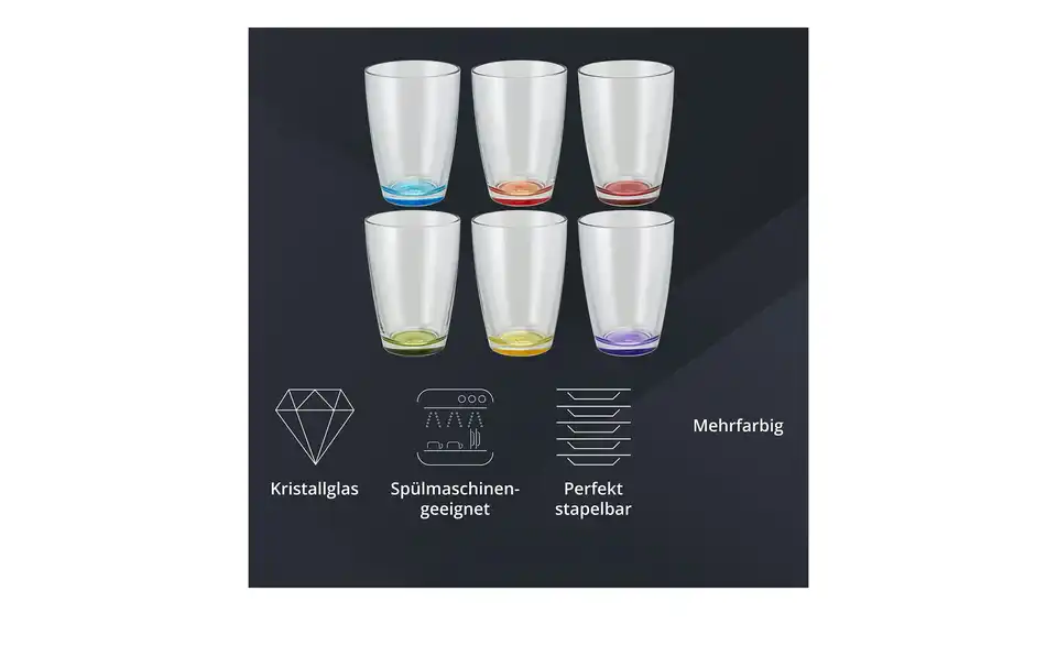 Peill+Putzler Glas 6er-Set Colore, Bild mit Text