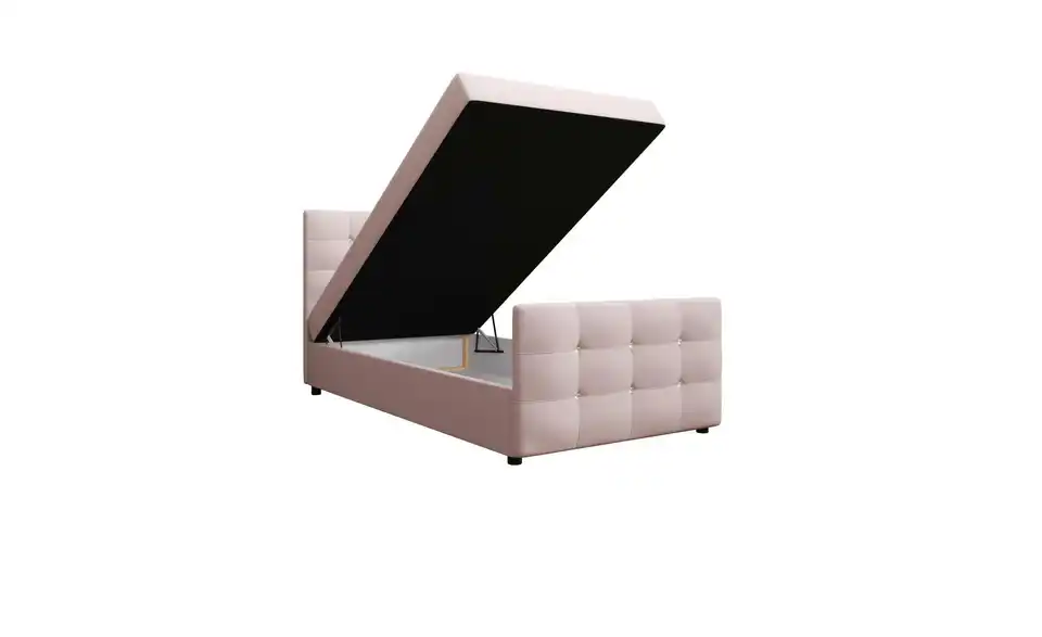 Boxbett Kleo mit Stauraum, Matratze H3 und Topper, geöffnet