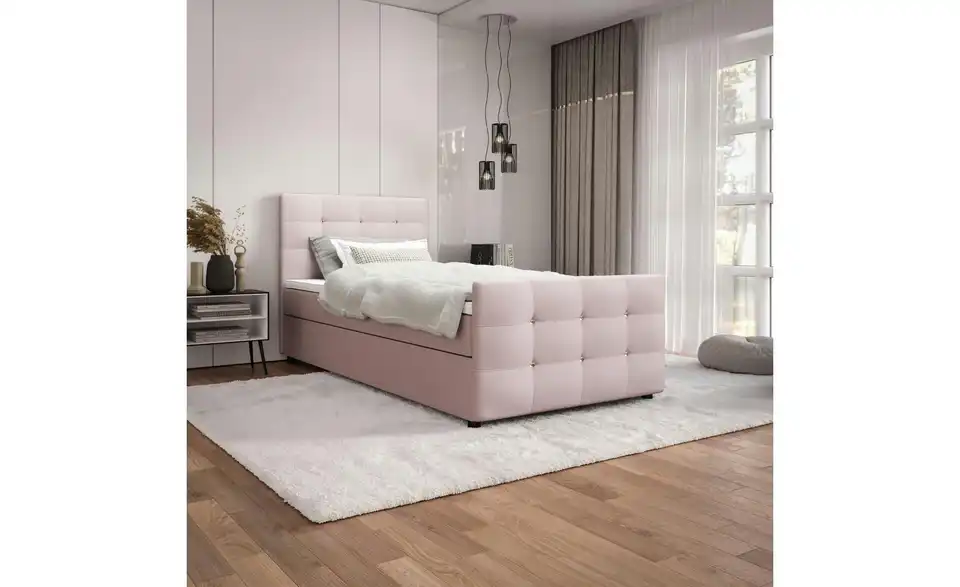 Boxbett Kleo mit Stauraum, Matratze H3 und Topper, in Wohnsituation