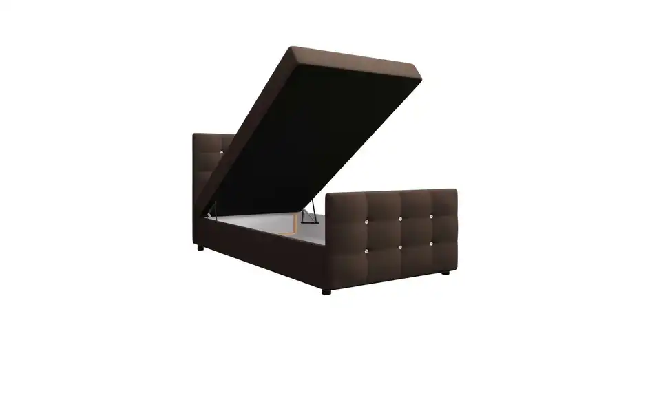 Boxbett Kleo mit Stauraum, Matratze H3 und Topper, geöffnet