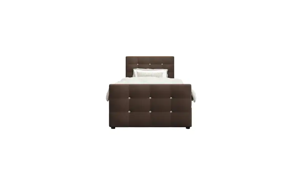 Boxbett Kleo mit Stauraum, Matratze H3 und Topper, Frontansicht