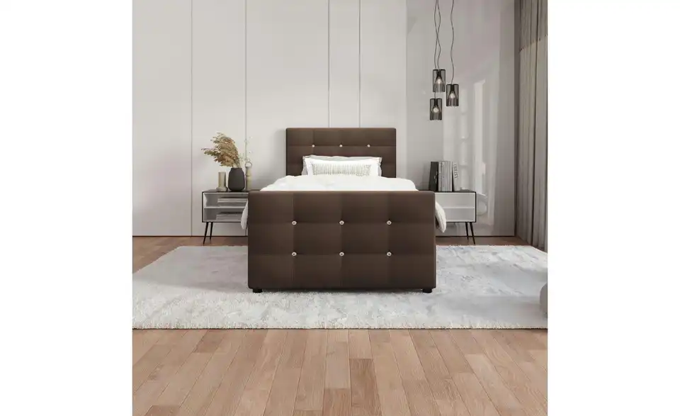 Boxbett Kleo mit Stauraum, Matratze H3 und Topper, in Wohnsituation