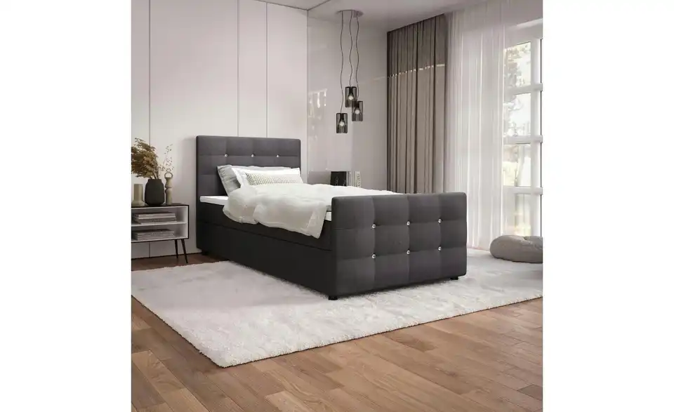 Boxbett Kleo mit Stauraum, Matratze H3 und Topper, in Wohnsituation