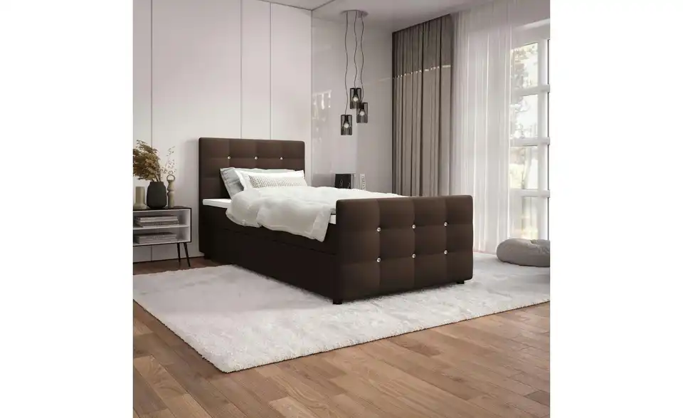 Boxbett Kleo mit Stauraum, Matratze H3 und Topper, in Wohnsituation