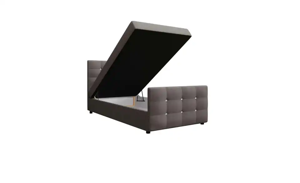 Boxbett Kleo mit Stauraum, Matratze H3 und Topper, geöffnet