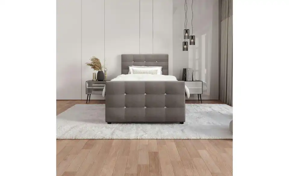 Boxbett Kleo mit Stauraum, Matratze H3 und Topper, in Wohnsituation