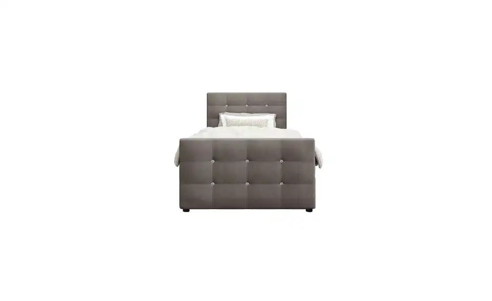 Boxbett Kleo mit Stauraum, Matratze H3 und Topper, Frontansicht