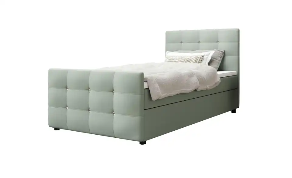 Boxbett Kleo mit Stauraum, Matratze H3 und Topper, Perspektive