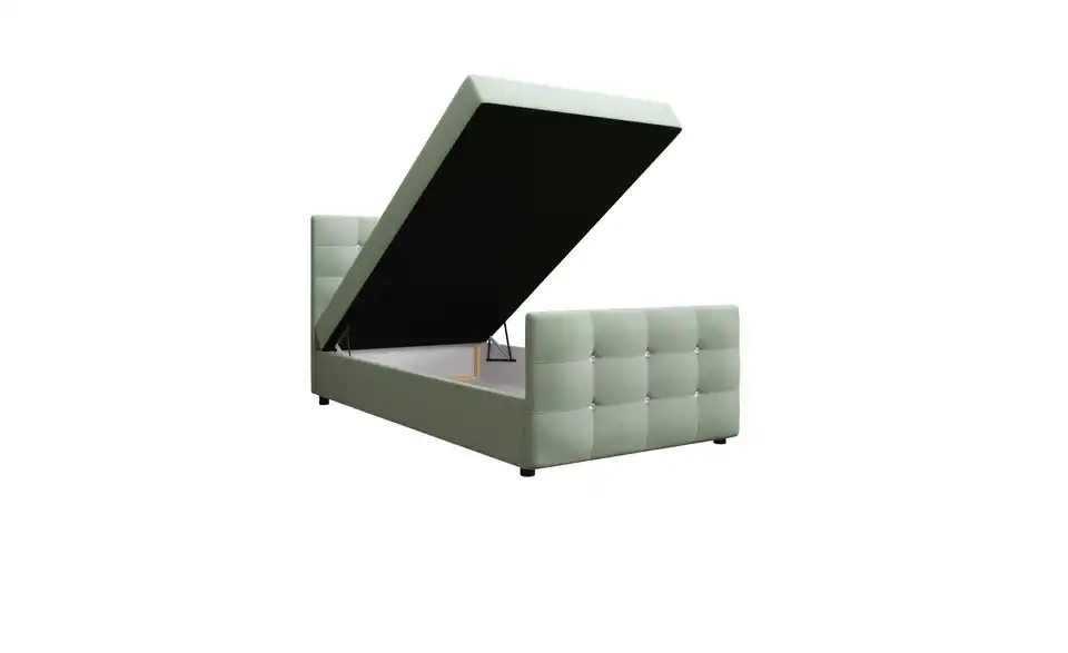 Boxbett Kleo mit Stauraum, Matratze H3 und Topper, geöffnet