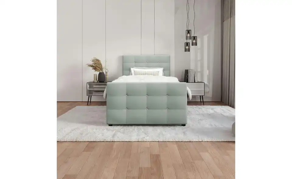 Boxbett Kleo mit Stauraum, Matratze H3 und Topper, in Wohnsituation