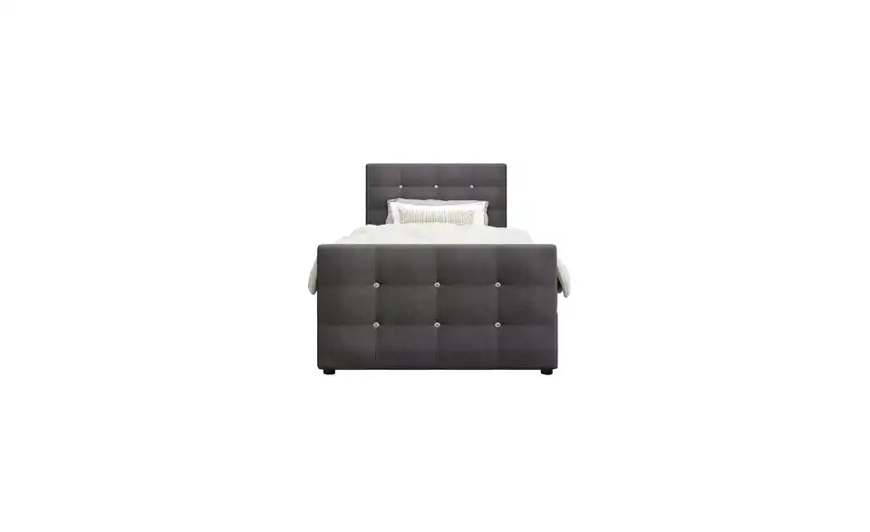 Boxbett Kleo mit Stauraum, Matratze H3 und Topper, Frontansicht