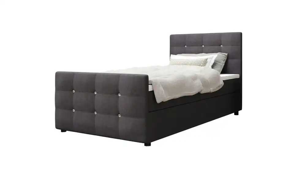 Boxbett Kleo mit Stauraum, Matratze H3 und Topper, Perspektive