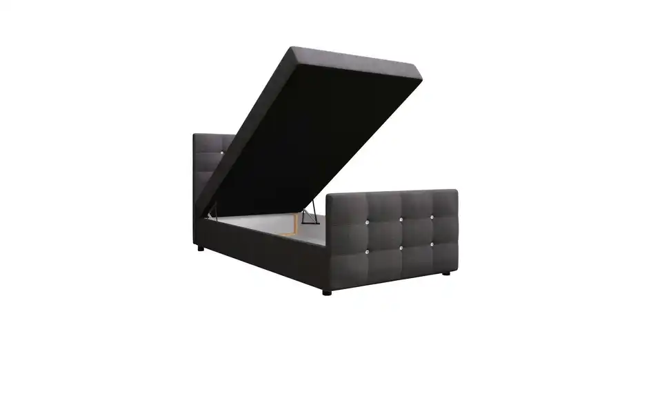Boxbett Kleo mit Stauraum, Matratze H3 und Topper, geöffnet
