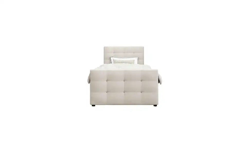 Boxbett Kleo mit Stauraum, Matratze H3 und Topper, Frontansicht