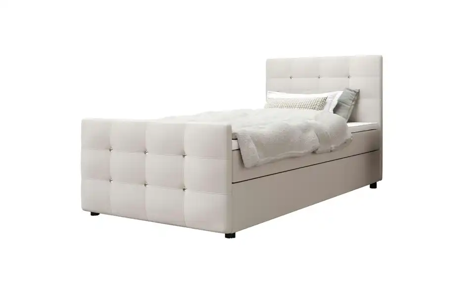 Boxbett Kleo mit Stauraum, Matratze H3 und Topper, Perspektive