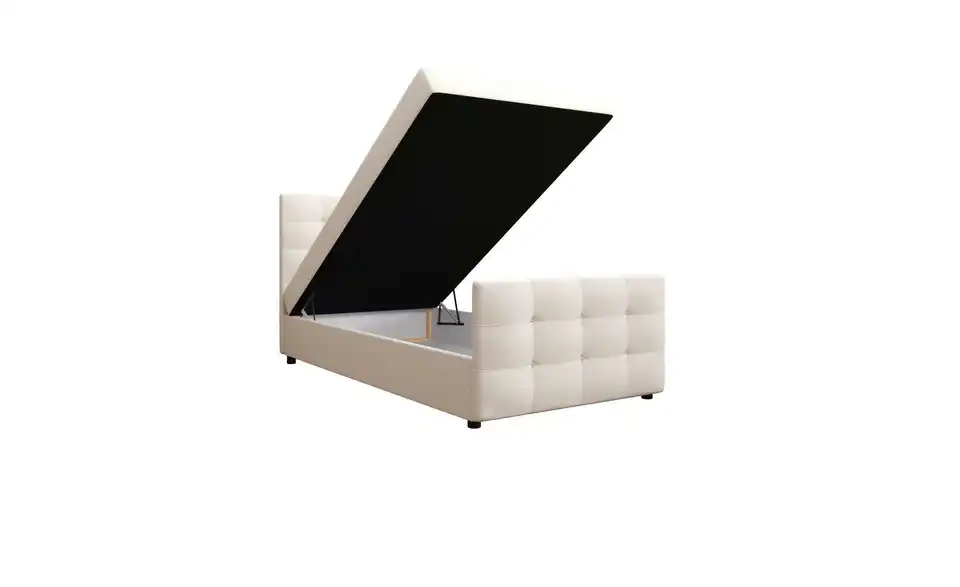 Boxbett Kleo mit Stauraum, Matratze H3 und Topper, geöffnet