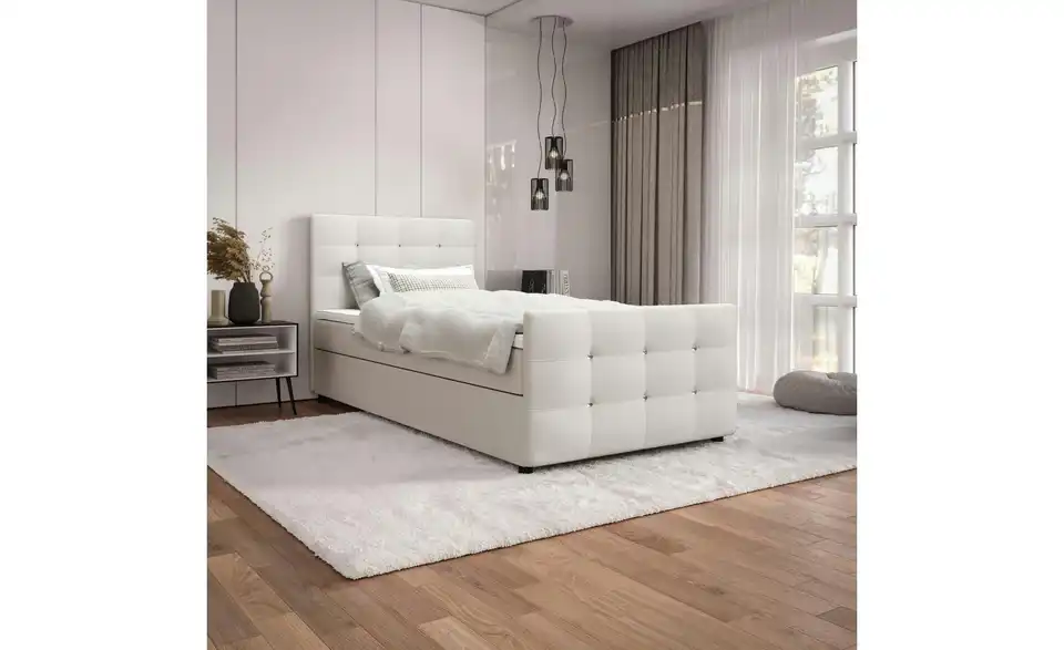 Boxbett Kleo mit Stauraum, Matratze H3 und Topper, in Wohnsituation
