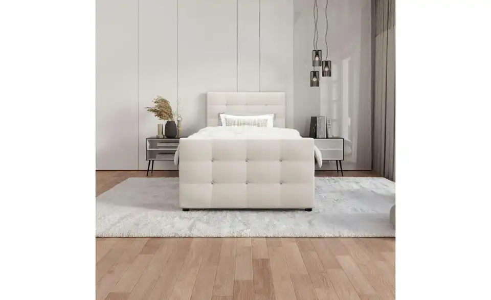 Boxbett Kleo mit Stauraum, Matratze H3 und Topper, in Wohnsituation