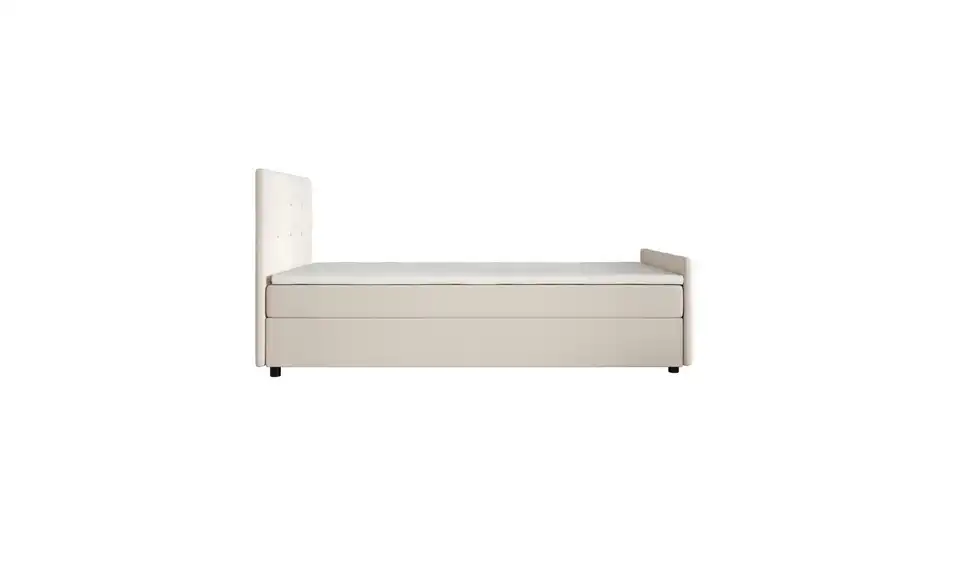 Boxbett Kleo mit Stauraum, Matratze H3 und Topper, Profilansicht