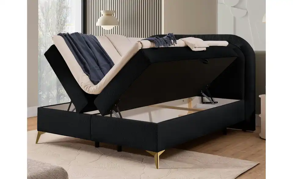 S-STYLE Boxbett Sonna mit Bettkasten, Bouclé-Stoff, in Wohnsituation