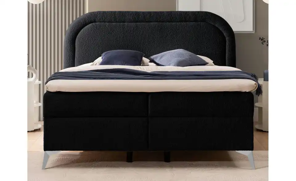 S-STYLE Boxbett Sonna mit Bettkasten, Bouclé-Stoff, in Wohnsituation