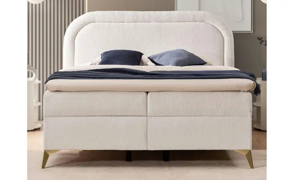 S-STYLE Boxbett Sonna mit Bettkasten, Bouclé-Stoff, in Wohnsituation