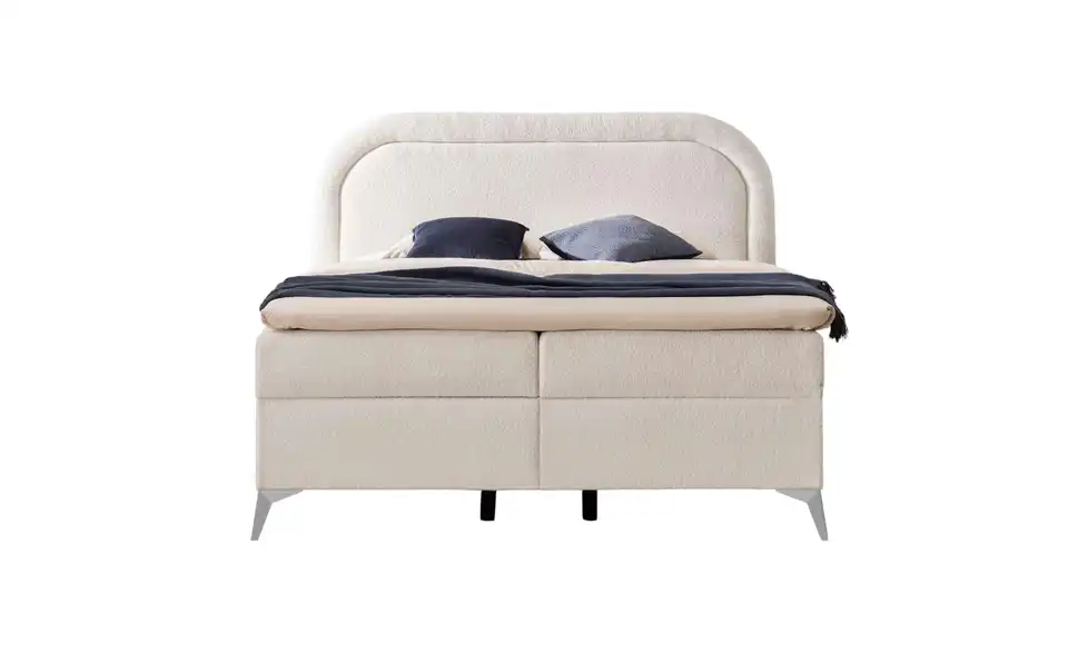 S-STYLE Boxbett Sonna mit Bettkasten, Bouclé-Stoff, Frontansicht