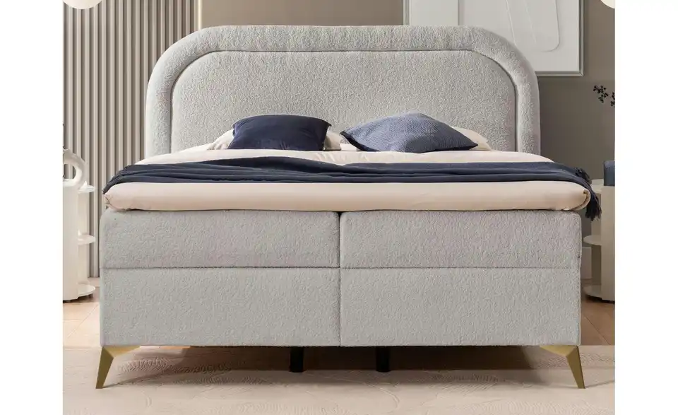 S-STYLE Boxbett Sonna mit Bettkasten, Bouclé-Stoff, in Wohnsituation