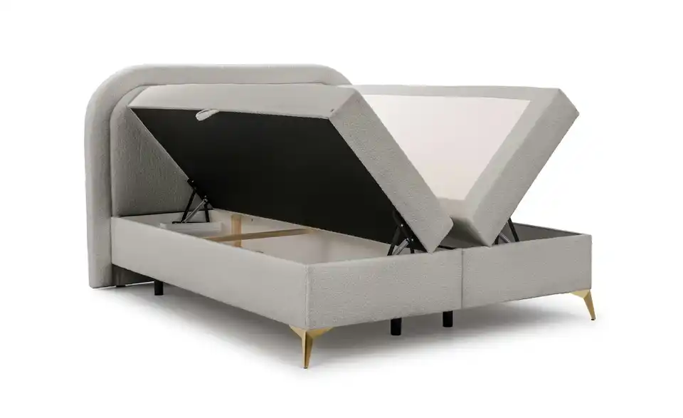 S-STYLE Boxbett Sonna mit Bettkasten, Bouclé-Stoff, Funktionsansicht