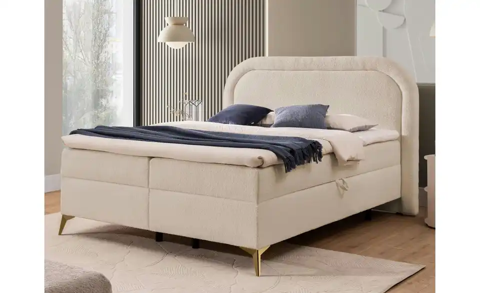 S-STYLE Boxbett Sonna mit Bettkasten, Bouclé-Stoff, in Wohnsituation