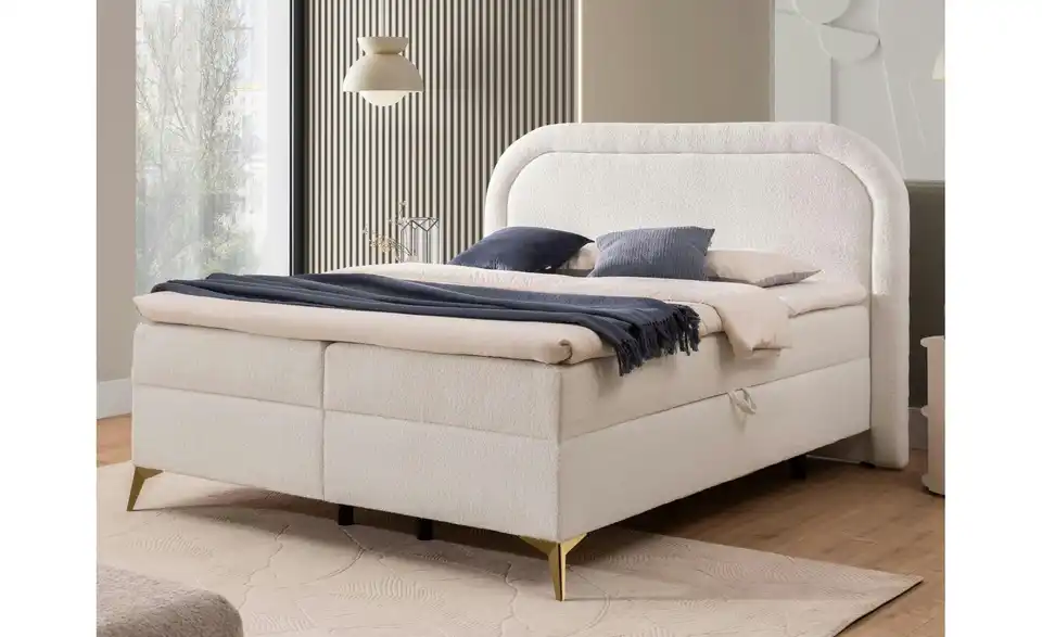 S-STYLE Boxbett Sonna mit Bettkasten, Bouclé-Stoff, in Wohnsituation