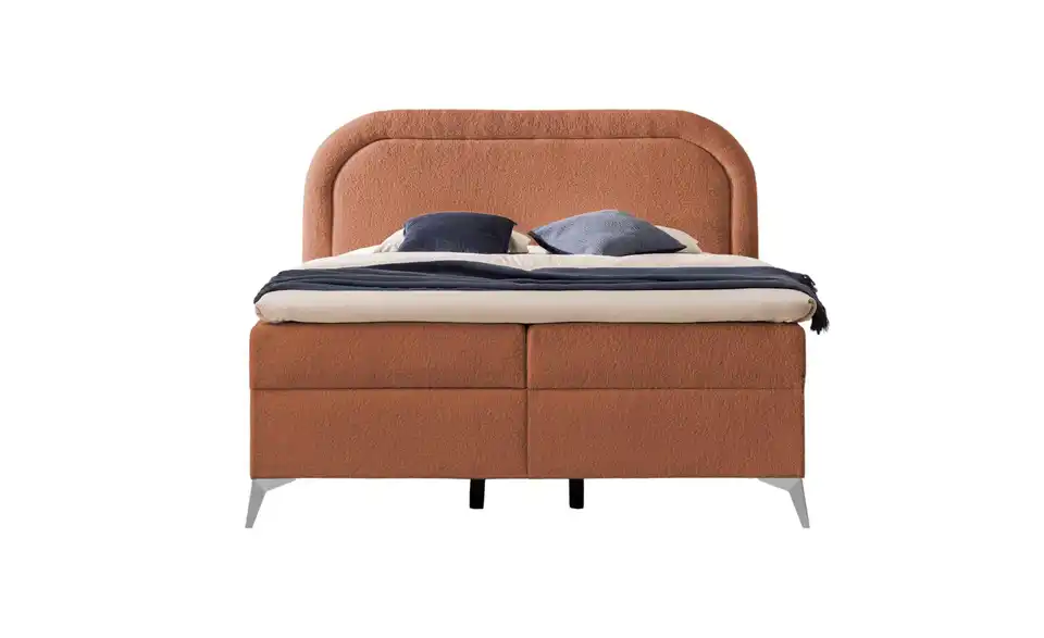 S-STYLE Boxbett Sonna mit Bettkasten, Bouclé-Stoff, Frontansicht