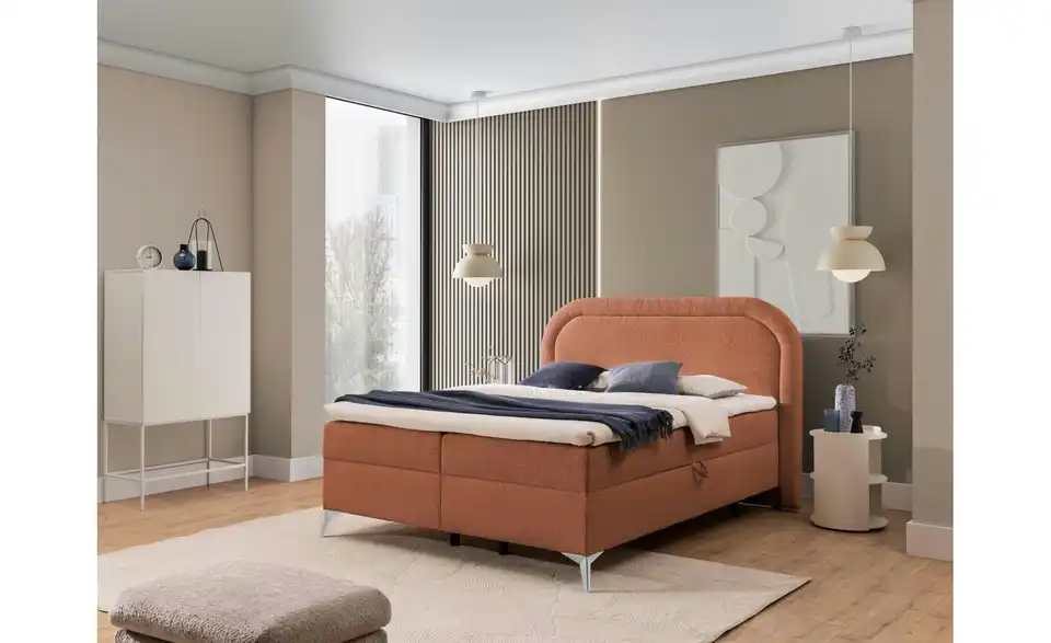 S-STYLE Boxbett Sonna mit Bettkasten, Bouclé-Stoff, in Wohnsituation