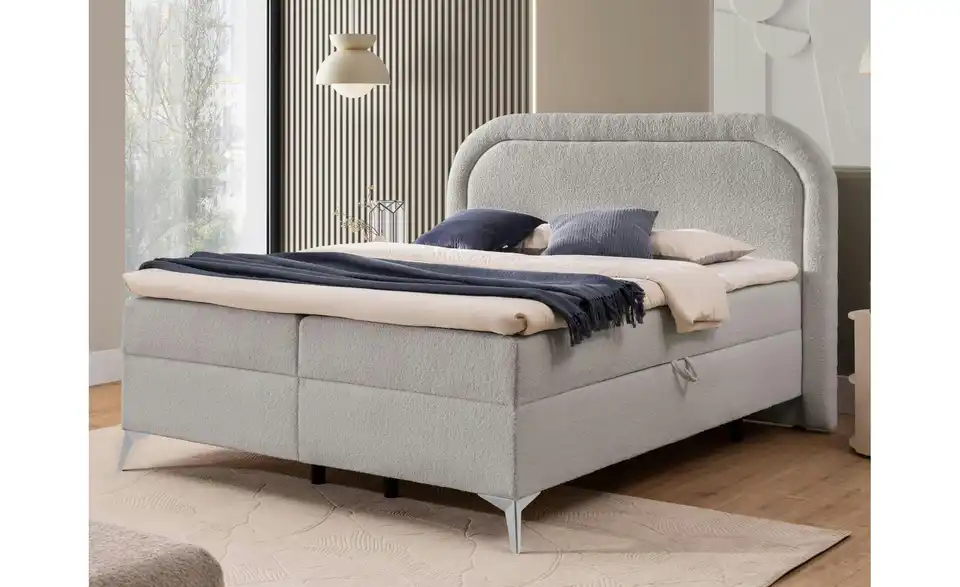 S-STYLE Boxbett Sonna mit Bettkasten, Bouclé-Stoff, in Wohnsituation