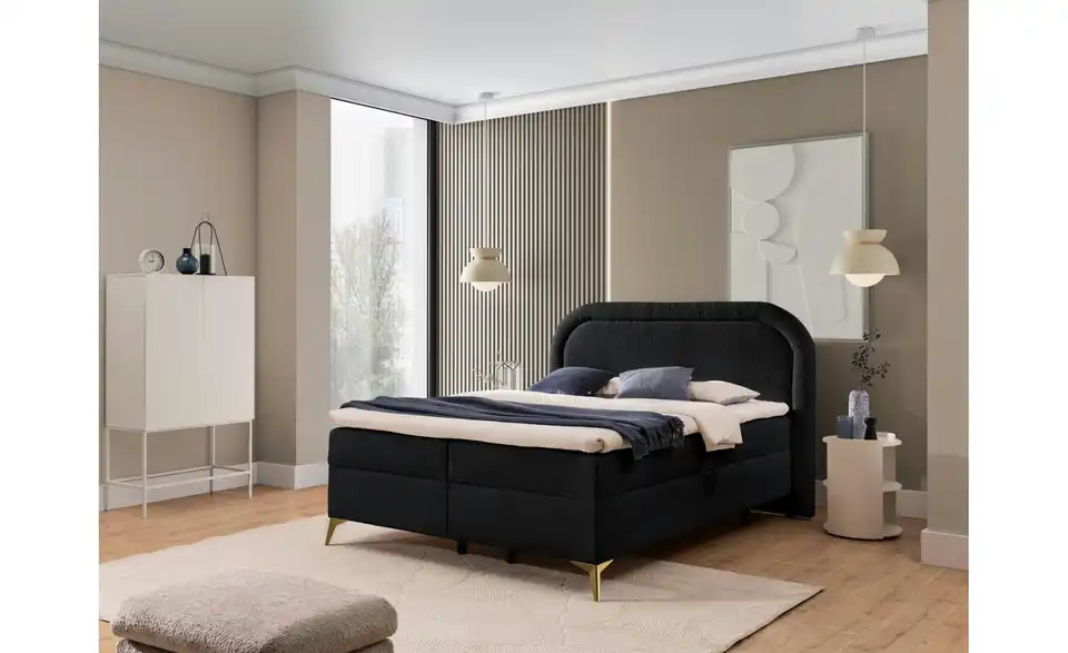 S-STYLE Boxbett Sonna mit Bettkasten, Bouclé-Stoff, in Wohnsituation