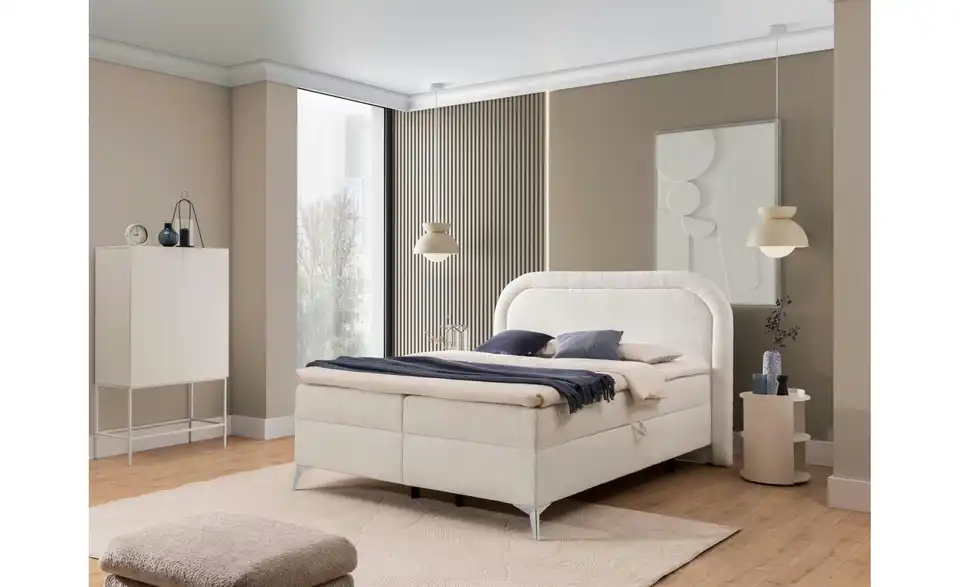 S-STYLE Boxbett Sonna mit Bettkasten, Bouclé-Stoff, in Wohnsituation