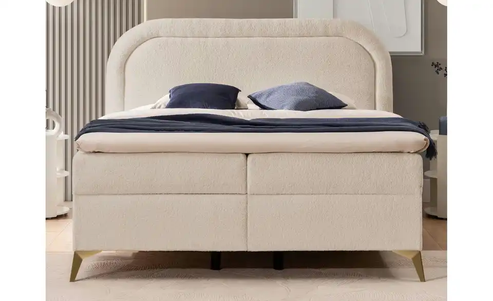 S-STYLE Boxbett Sonna mit Bettkasten, Bouclé-Stoff, in Wohnsituation