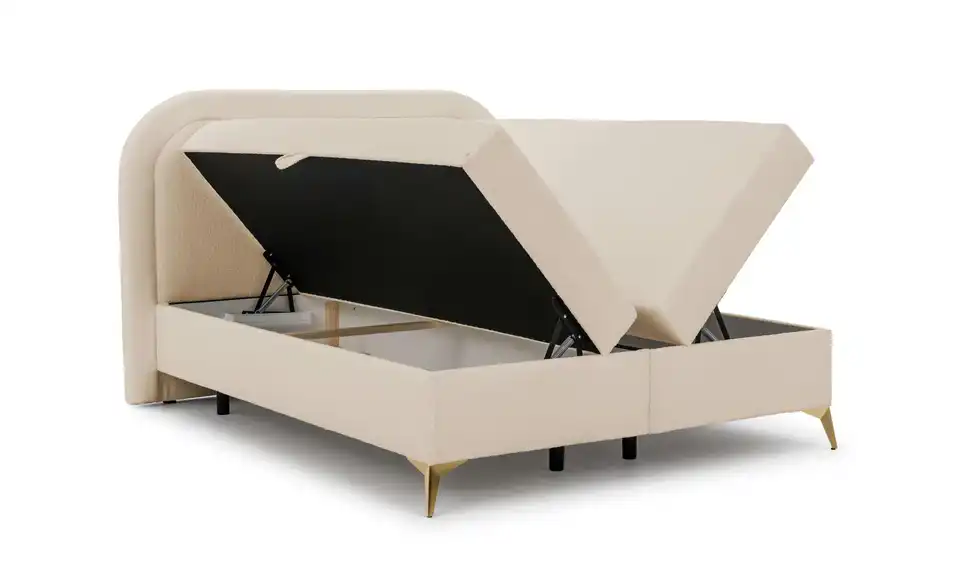 S-STYLE Boxbett Sonna mit Bettkasten, Bouclé-Stoff, Funktionsansicht